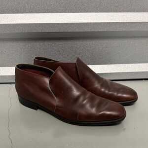 Bally WING Men’s Brown Vintage Leather Size 10.5 Slip on Shoe Loafers Y2K Retro